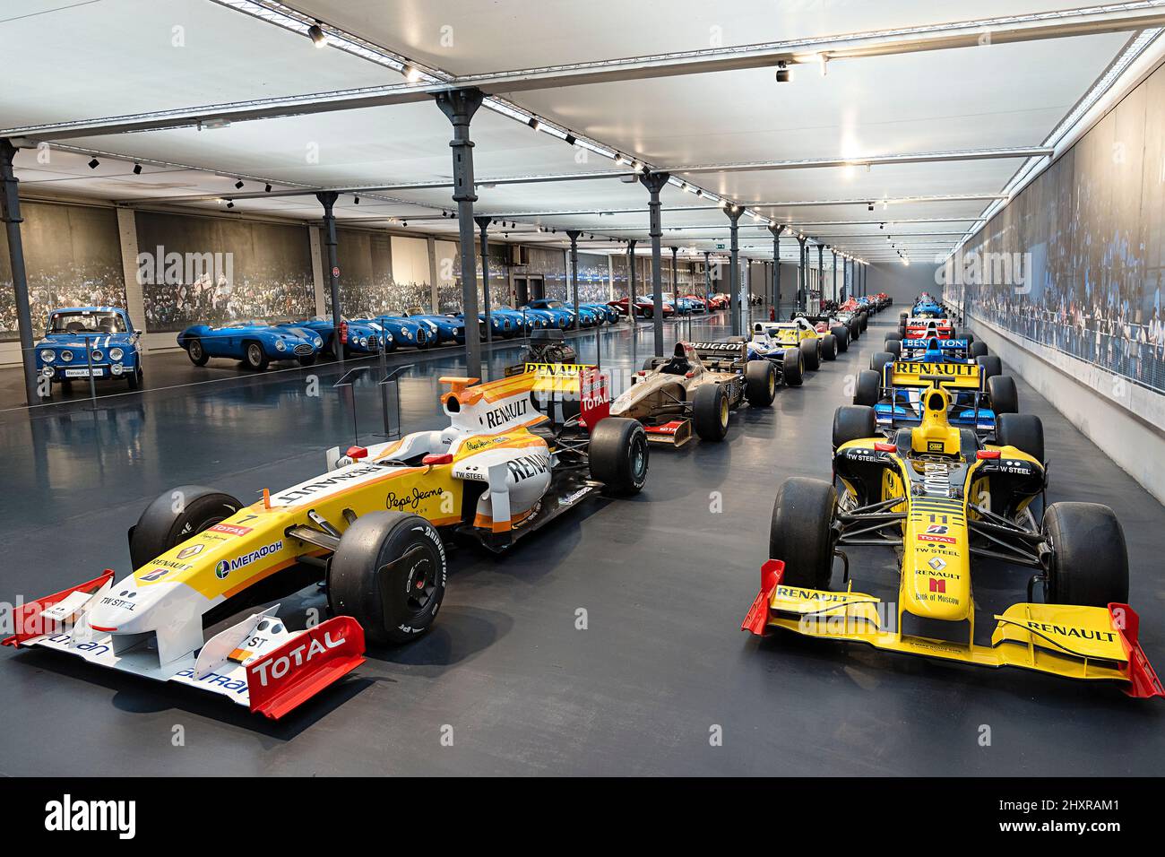 France, Mulhouse, Bas Rhin, La Cité de l'Automobile, contemporary Formula 1 single-seaters cars. Stock Photo
