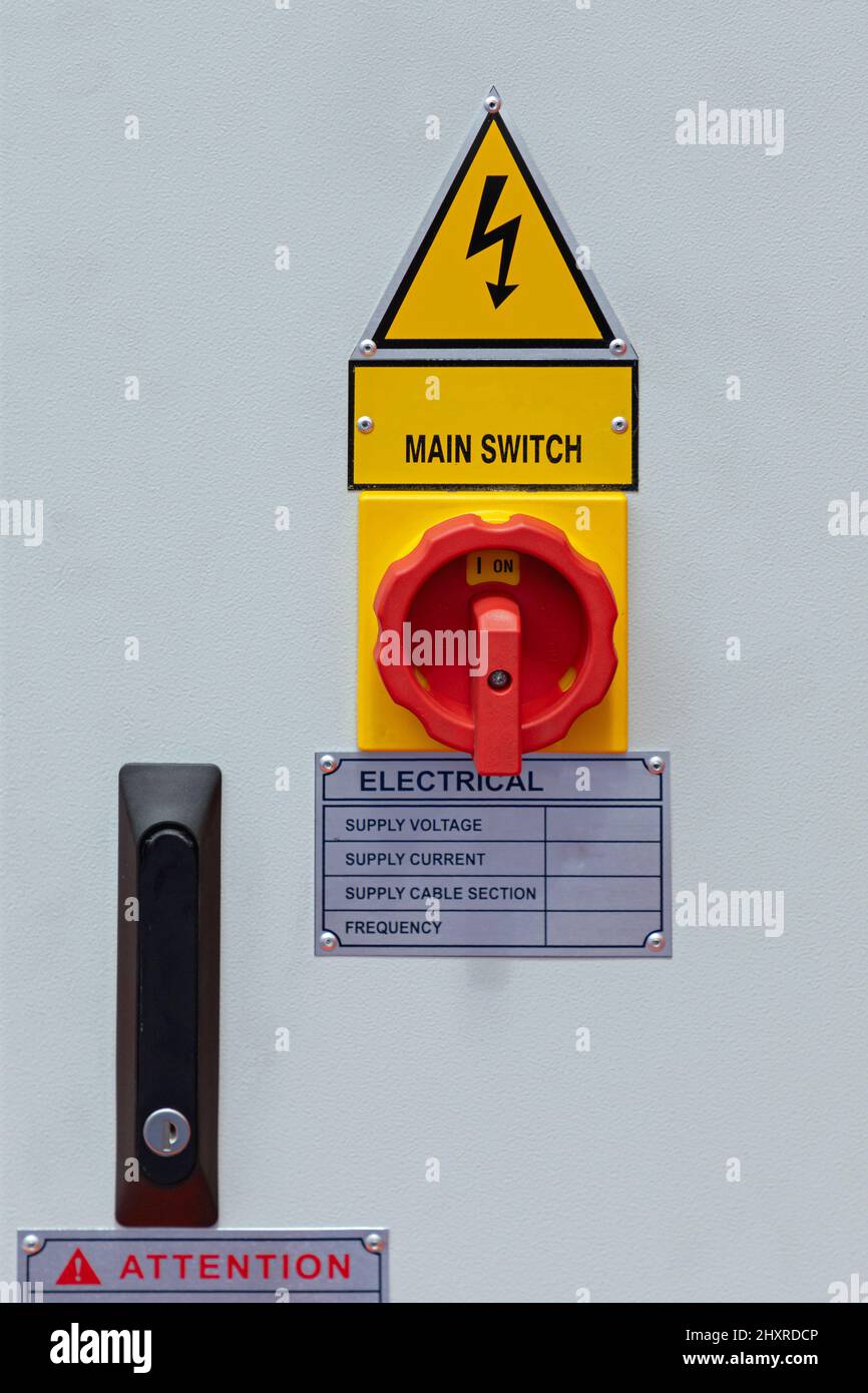 Main Switch Electrical Device Machine Power Supply Stock Photo Alamy