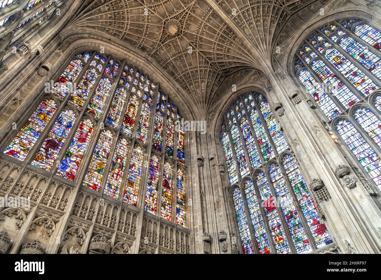 Interior of King's College Chapel at Cambridge University, Cambridge, UK Stock Photo