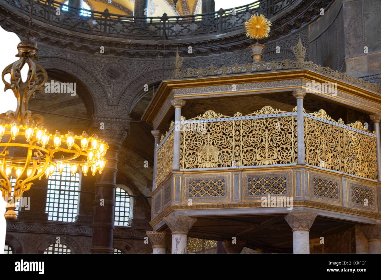 Hagia Sophia Museum interior Sultanahmet district Istanbul Stock Photo ...