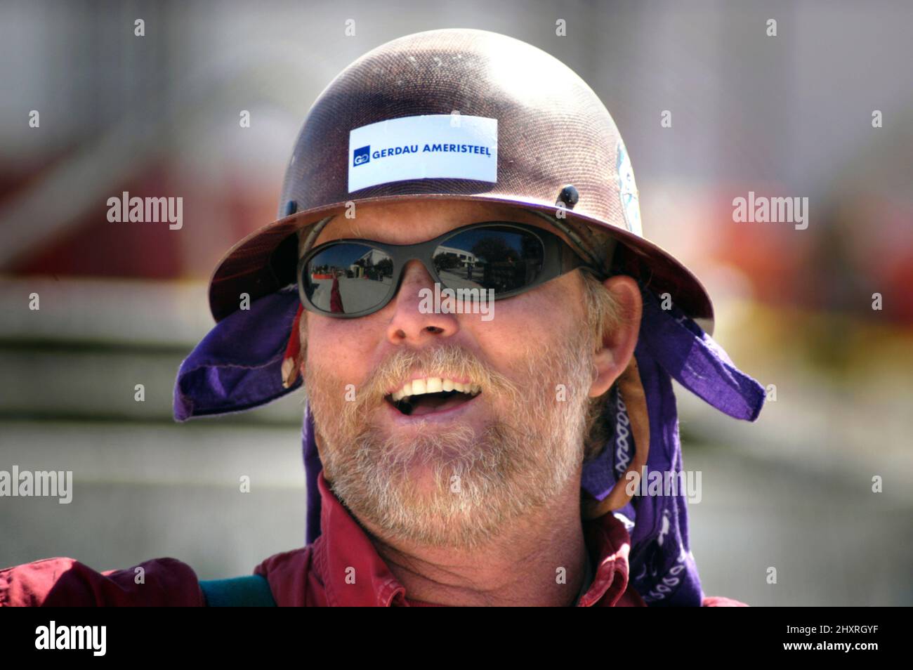 Major construction site in downtown Sarasota Florida Steel Worker Stock Photo Alamy