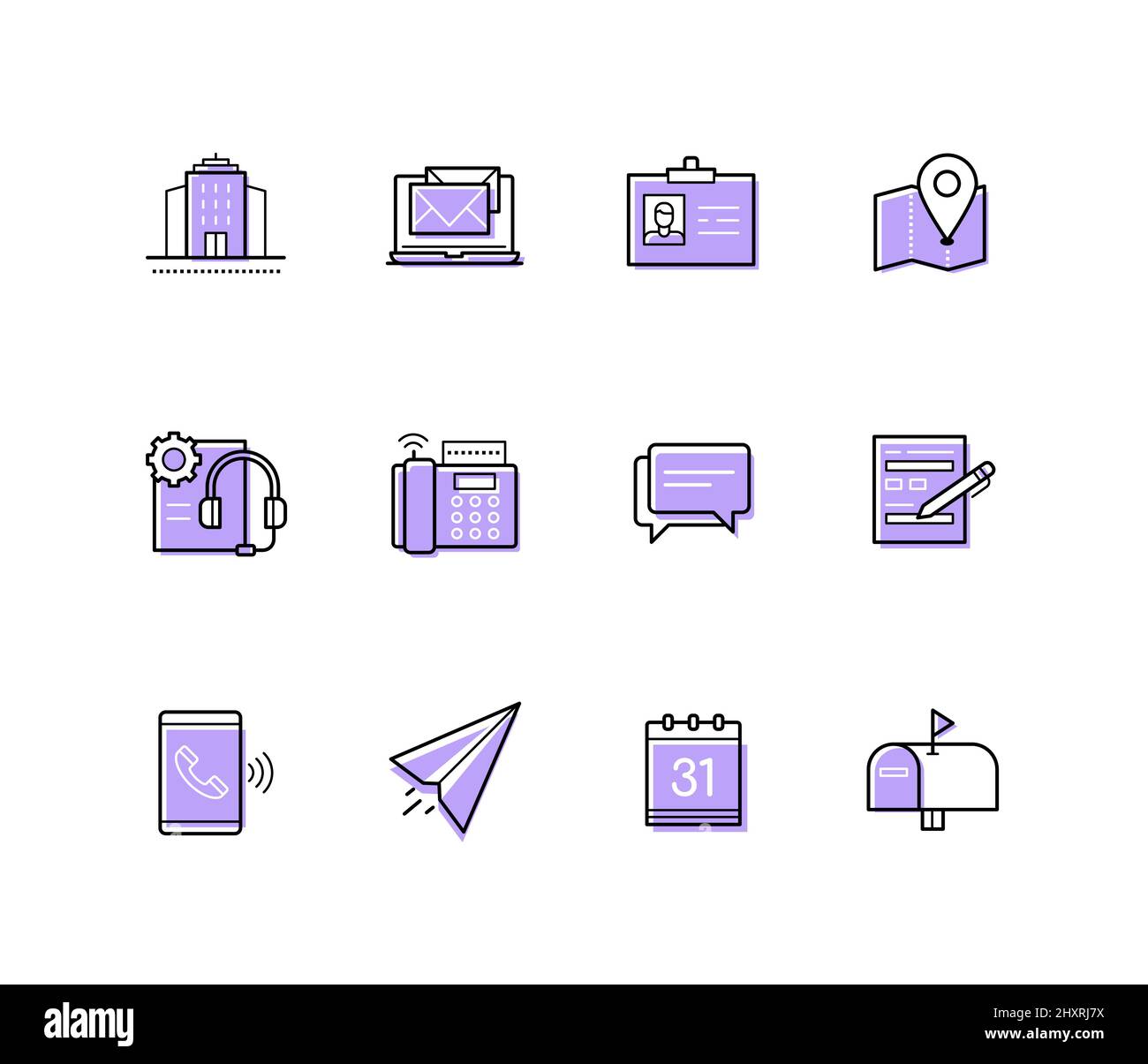 Remote communication - modern line design style icons set Stock Vector