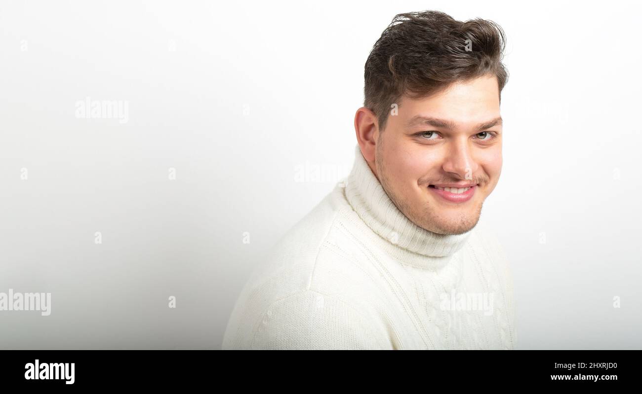 portrait of cute and a smiling boy on white background Stock Photo - Alamy
