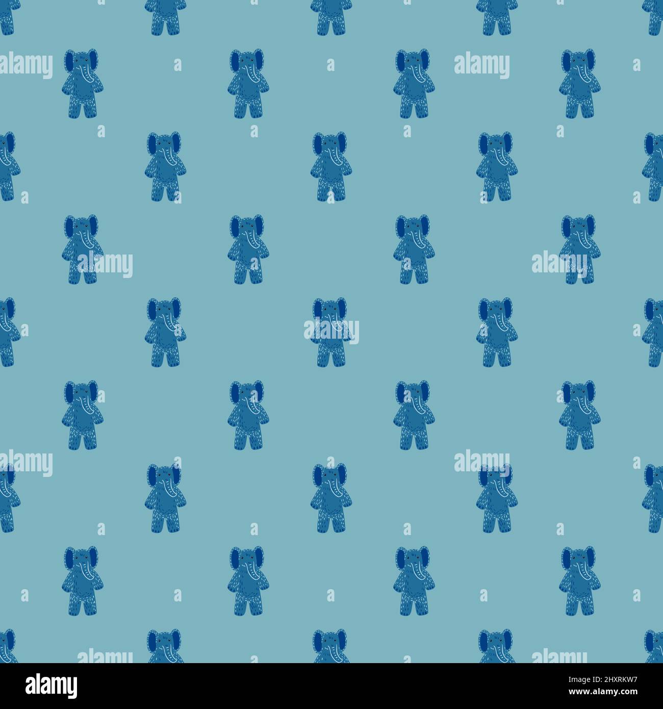 Cute elephant toy seamless pattern. Funny child playthings in doodle ...