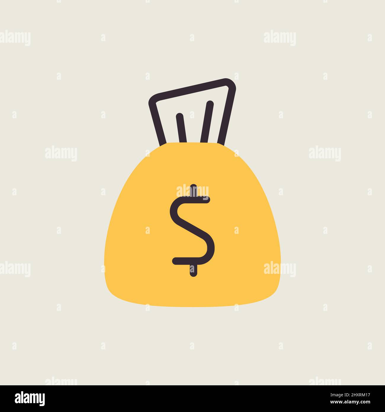Money Bag outline icon isolated vector. Finances sign. Graph symbol for ...