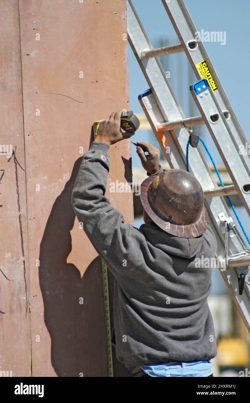 Major construction site in downtown Sarasota Florida Measuring Stock