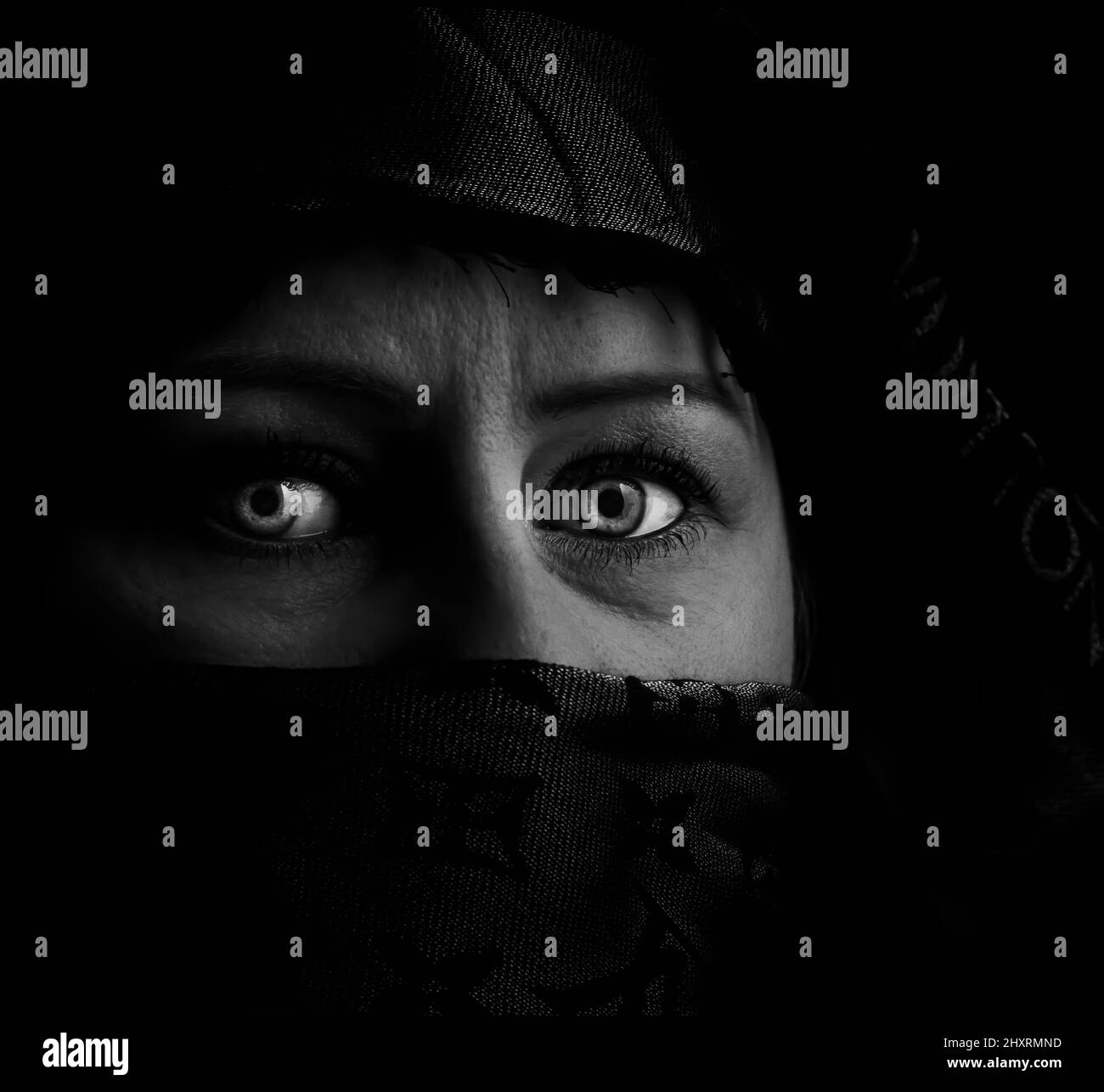 Niqab Women Shot In Concept Stock Photo