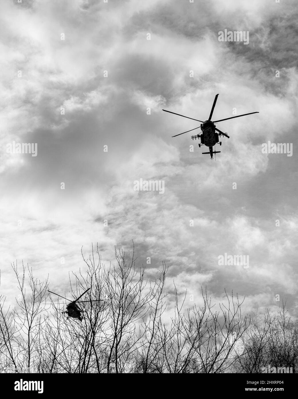 Aviation helicopters Black and White Stock Photos & Images - Alamy