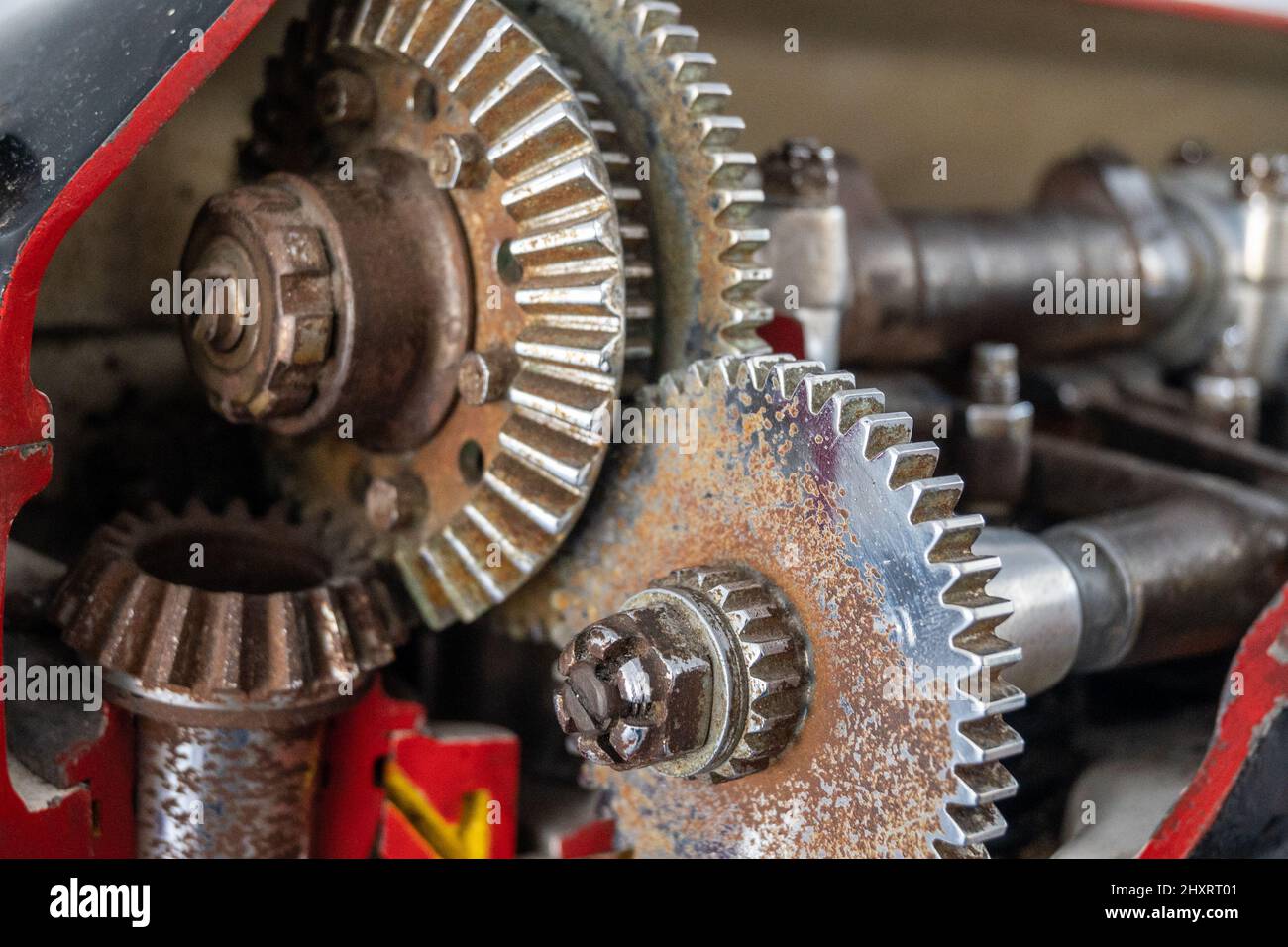 Closeup of lathe gearbox in the Stock Photo Alamy