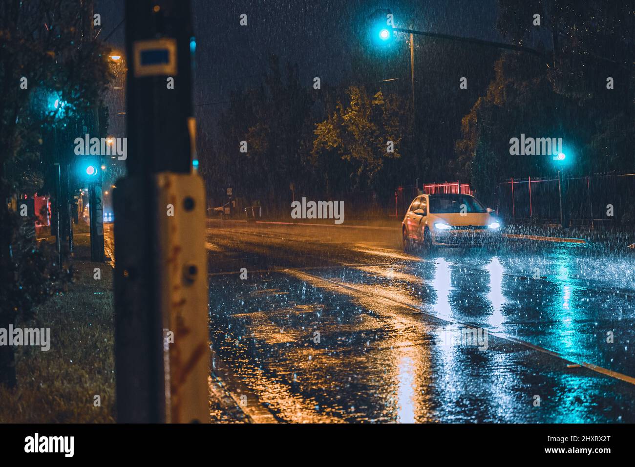 Car rain dark sky road hi-res stock photography and images - Alamy