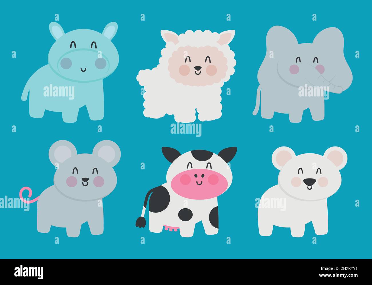 cute animals icon collection Stock Vector Image & Art - Alamy