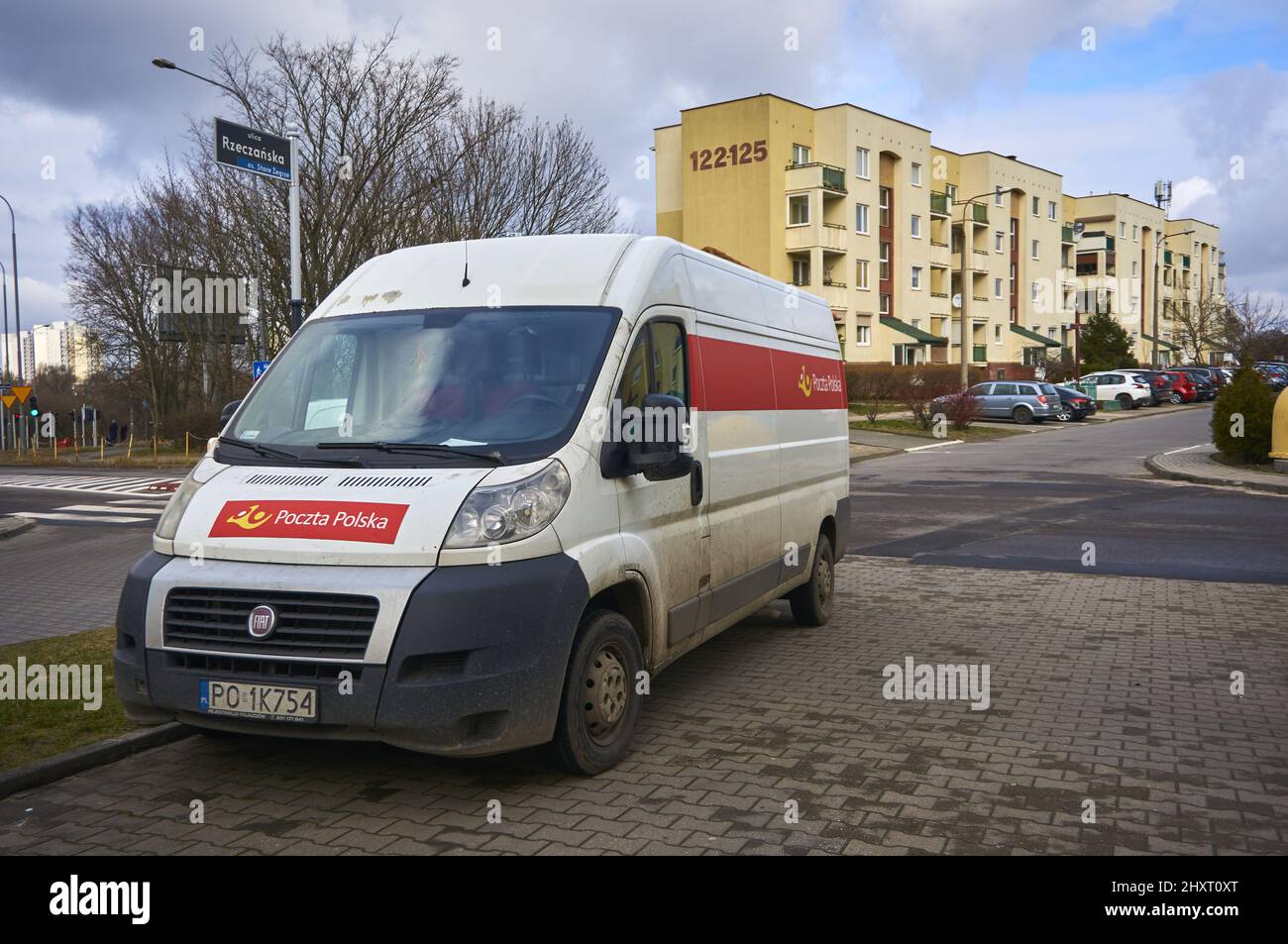 Parked Poczta Polska Fiat Ducato business van in the Stare Zegrze district  Stock Photo - Alamy