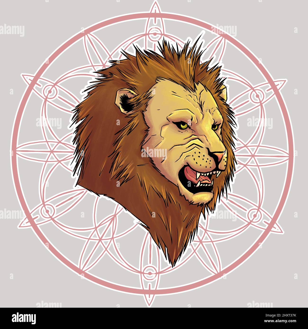 Illustration of a LIon - the concept of horoscope Leo sign Stock Photo