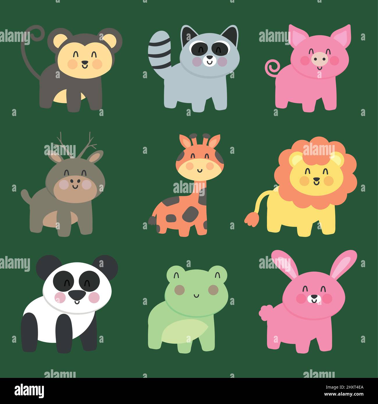 cute animals icon set Stock Vector Image & Art Alamy