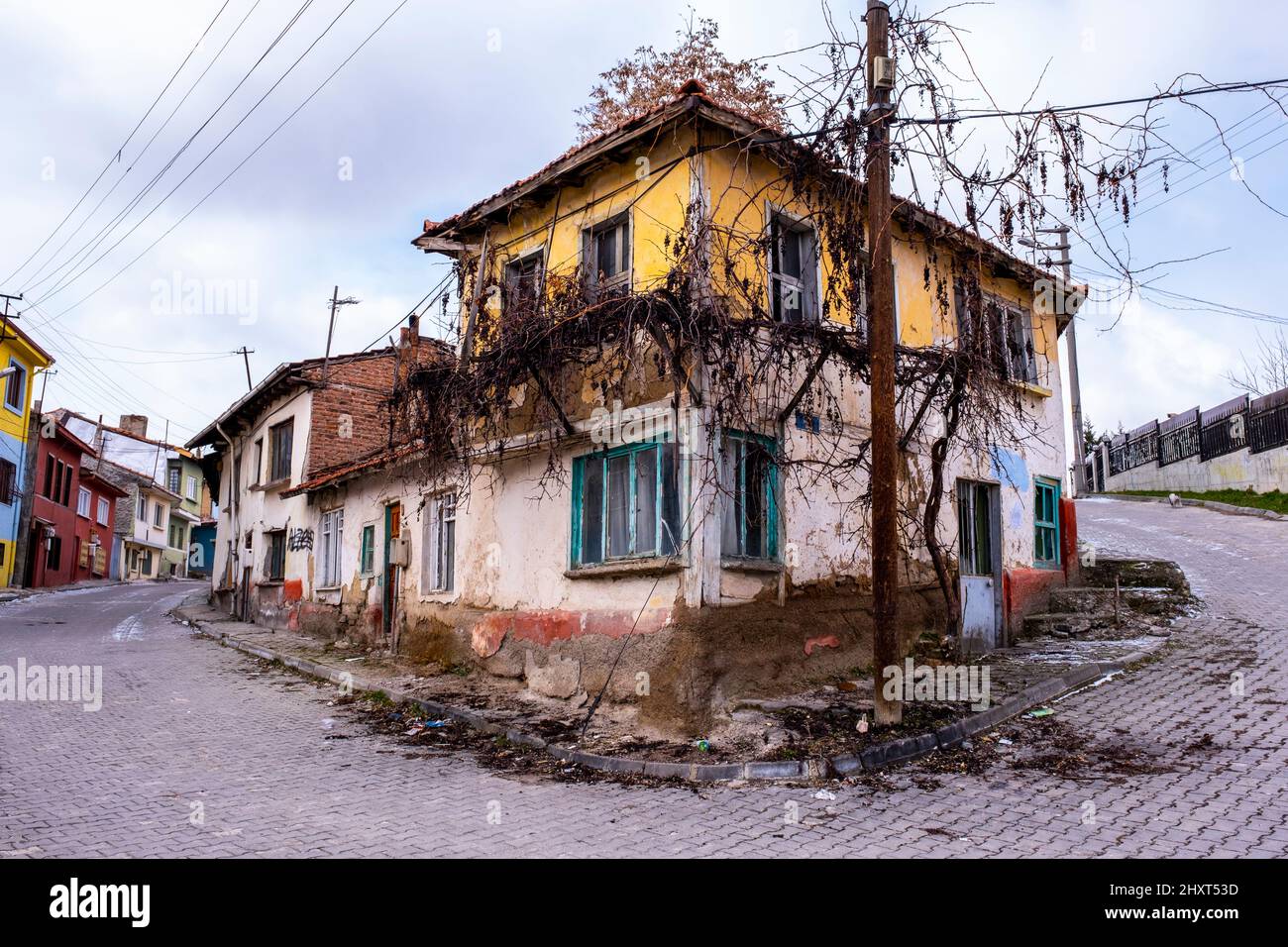 Colorful old houses in Odunpazarı.Eskisehir Stock Photo