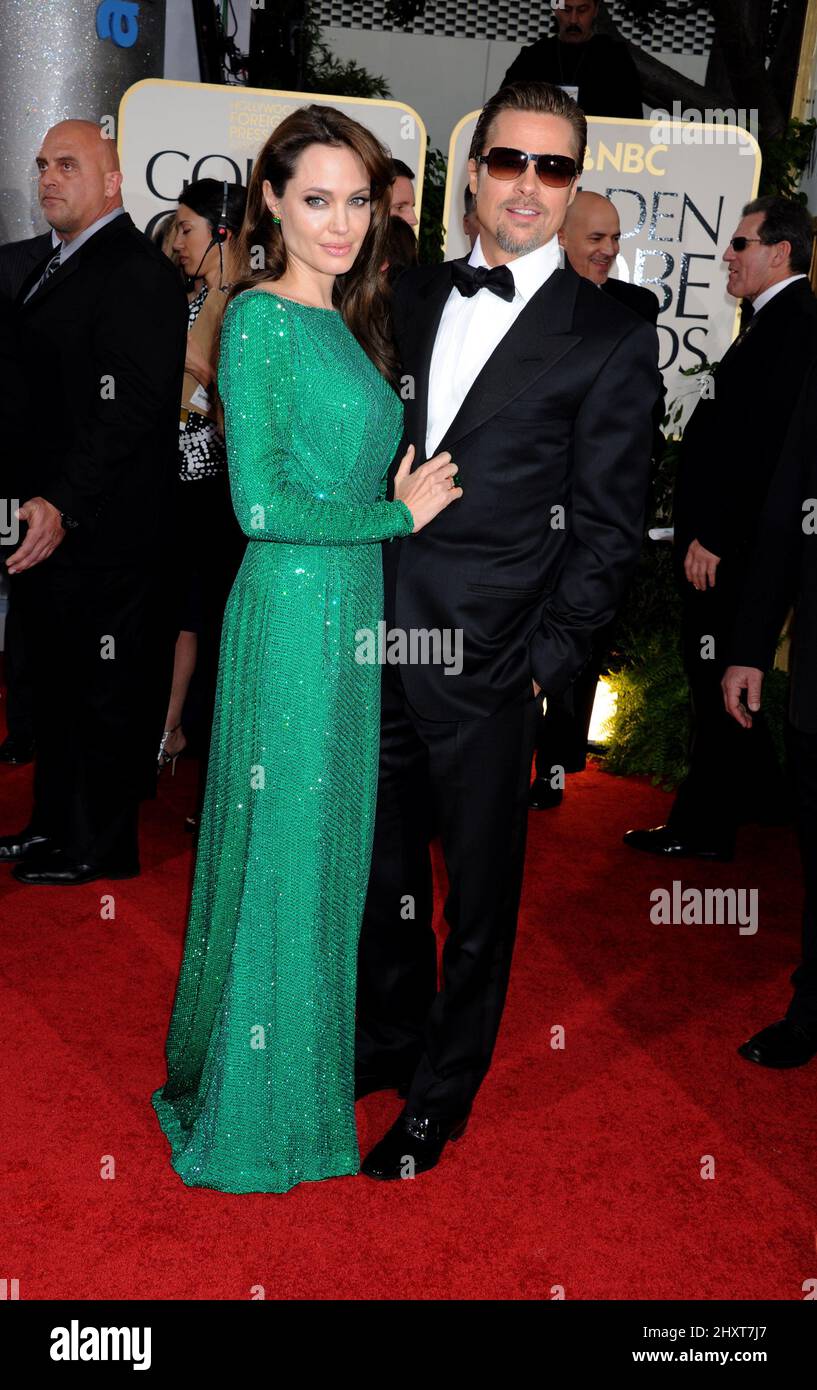 Brad Pitt and Angelina Jolie arriving for the 68th Annual Golden 