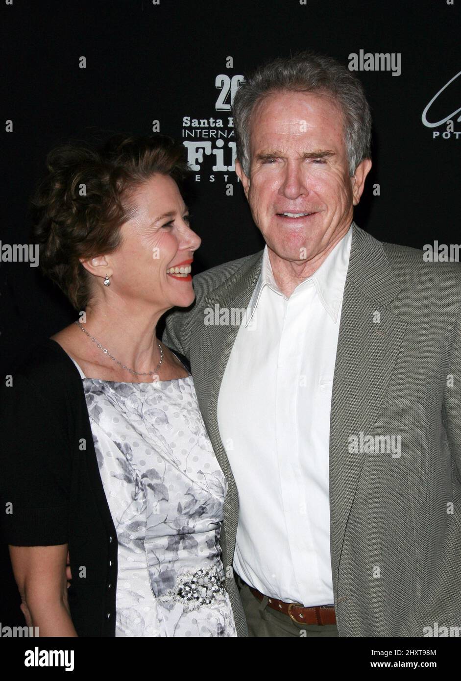 Warren Beatty with wife Annette Bening as she is honored with the American Riviera Award at the 2011 Santa Barbara International Film Festival held at the Arlington Theater in Santa Barbara, CA. Stock Photo