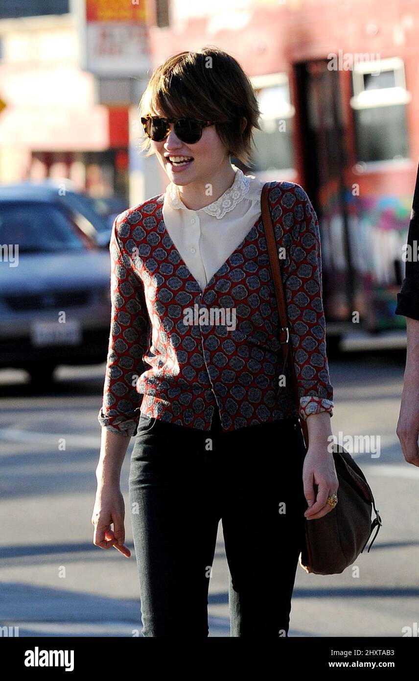 Emily Browning spotted going to the movies in Los Angeles. Stock Photo