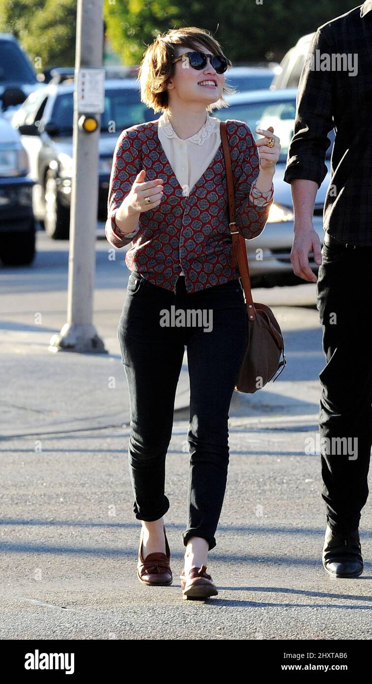 Emily Browning spotted going to the movies in Los Angeles. Stock Photo