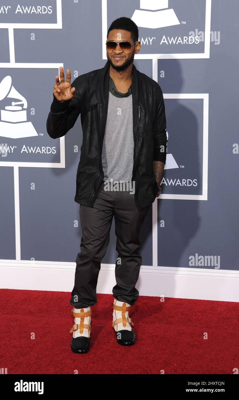 Usher arriving at the 53rd Annual Grammy Awards held at the Staples