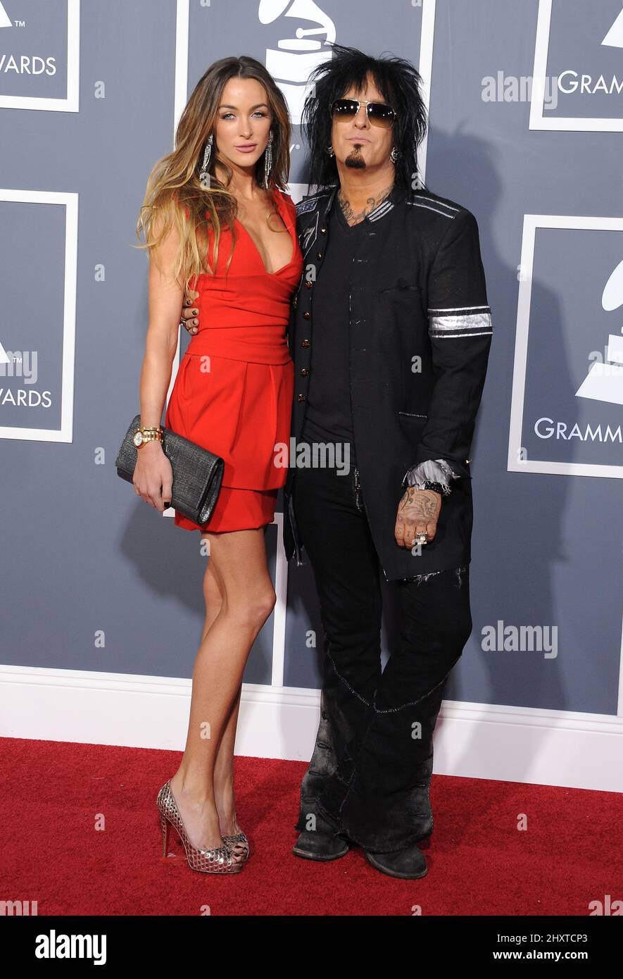 Nikki Sixx And Courtney Bingham Arriving At The 53rd Annual Grammy Awards Held At The Staples
