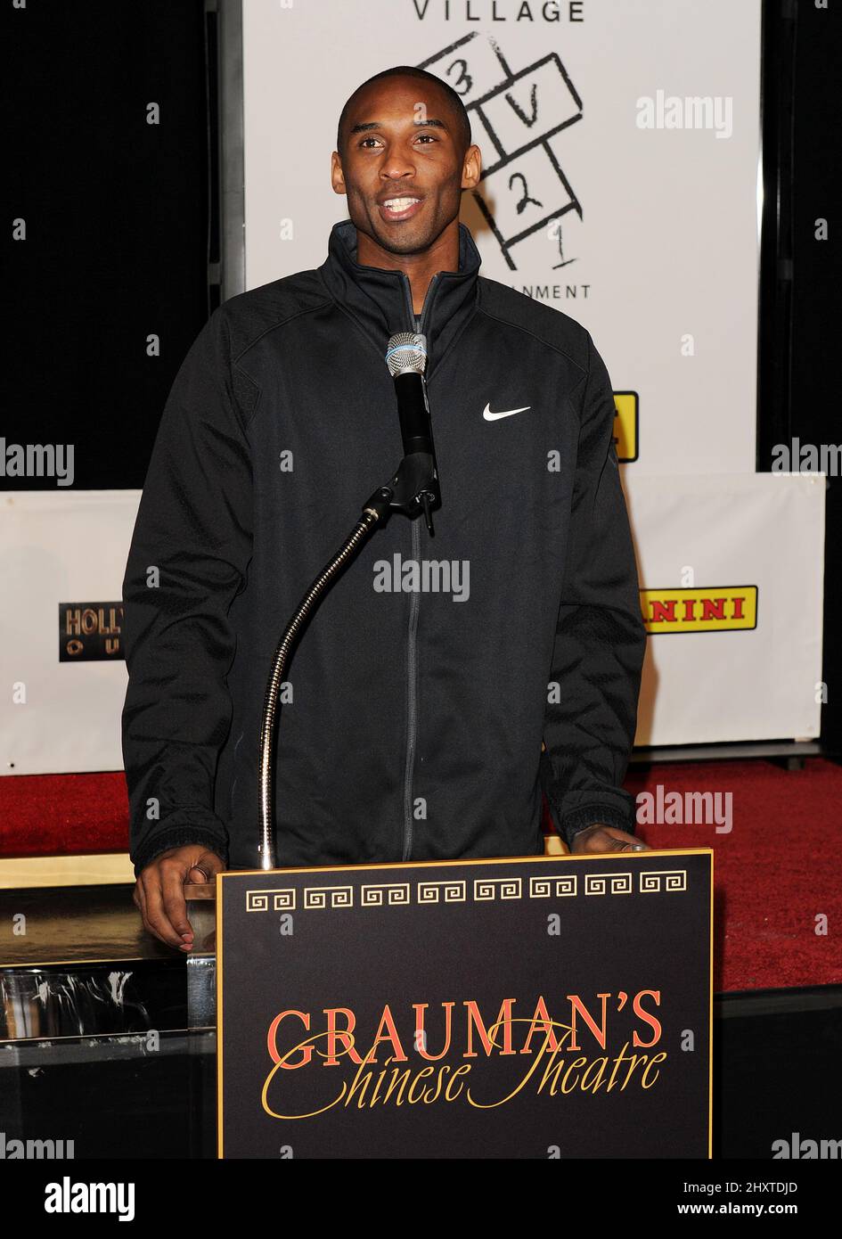 Los Angeles Lakers shooting guard Kobe Bryant attends his hand and footprint ceremony at the Graumans Chinese Theater in Hollywood, USA. Stock Photo