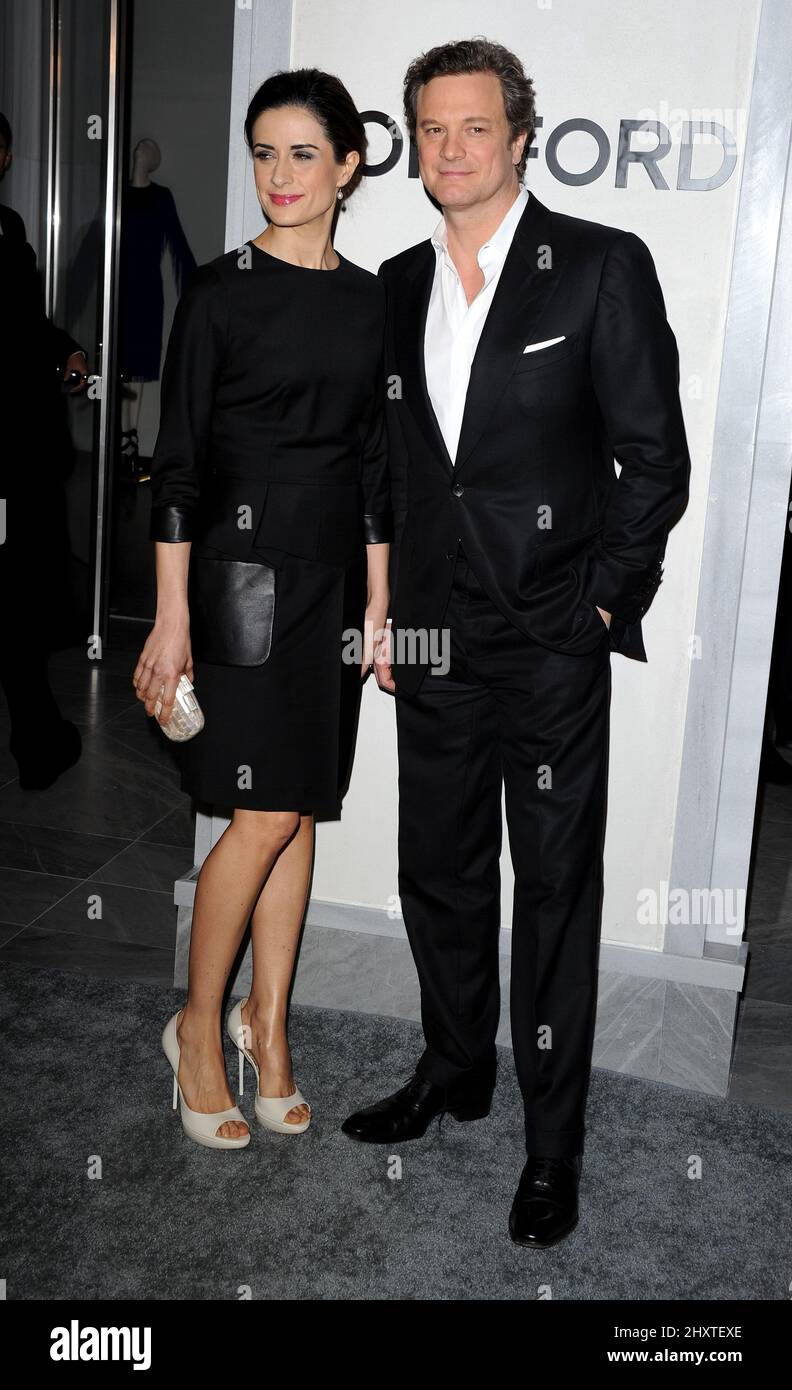 Colin Firth and wife Livia Giuggioli at the Tom Ford Beverly Hills Store Opening held, Los Angeles, California Stock Photo