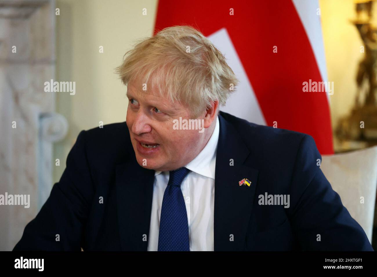 Prime Minister Boris Johnson During His Meeting With Arturs Krisjanis