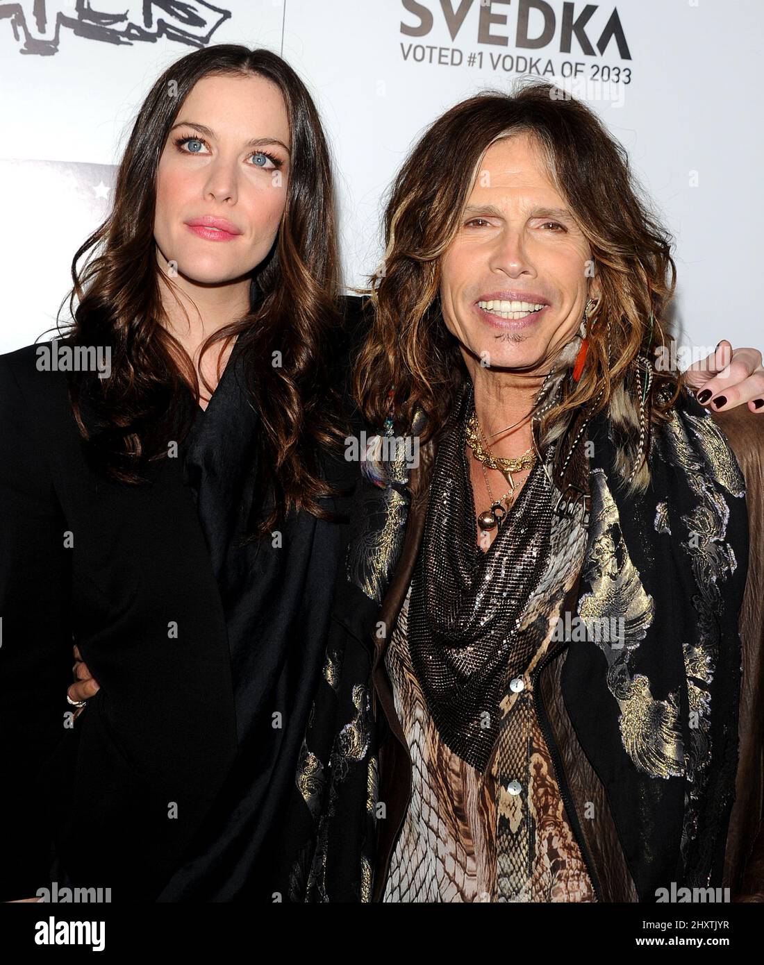 Liv Tyler and father Steven Tyler during the 'Super' Los Angeles Premiere held at the Egyptian Theatre, Hollywood, California Stock Photo