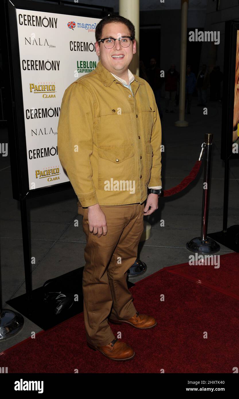 Jonah Hill during the 'Ceremony' Premiere, Los Angeles, California Stock Photo