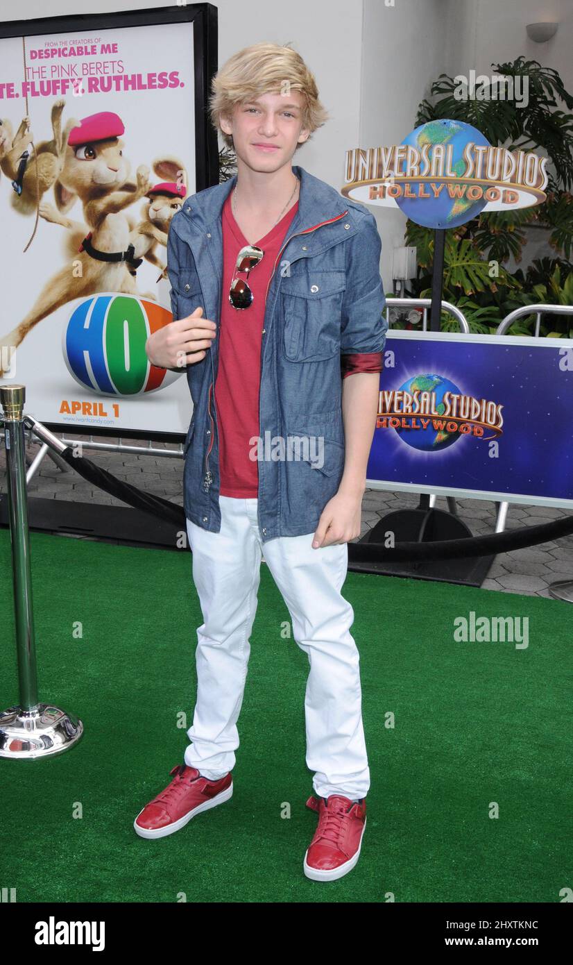 Cody Simpson during the premiere of the new movie from Universal Pictures HOP, held at Universal Studios Hollywood, Los Angeles Stock Photo