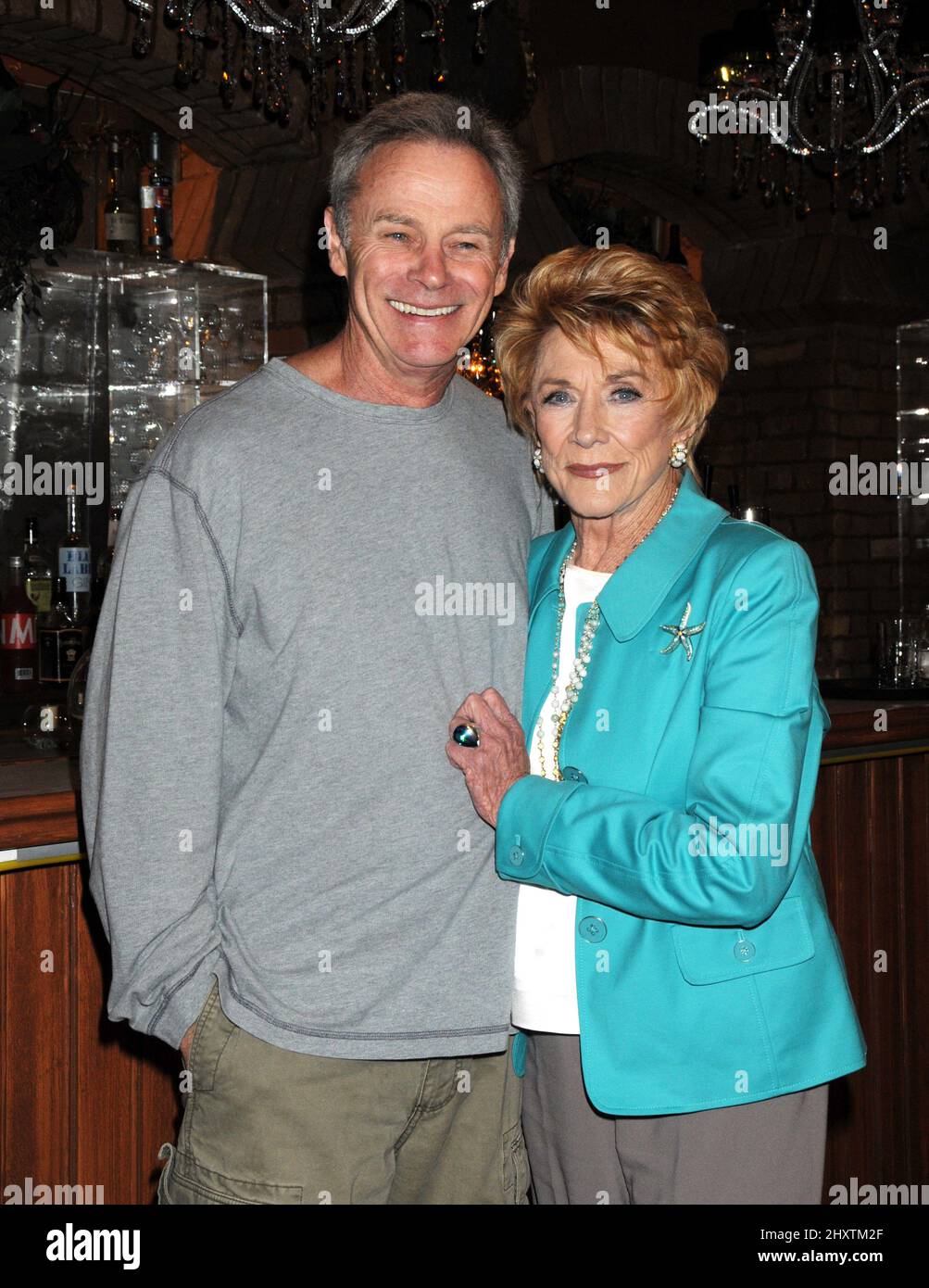 Tristian Rogers and Jeanne Cooper during 'The Young and The Restless' 38th Anniversary Cake Cutting Ceremony held at CBS Studios, Los Angeles Stock Photo
