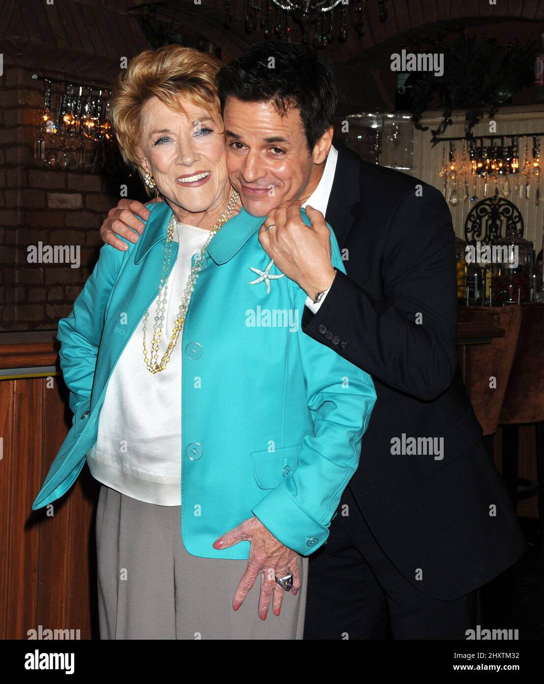 Jeanne Cooper and Christian LeBlanc during 'The Young and The Restless' 38th Anniversary Cake Cutting Ceremony held at CBS Studios, Los Angeles Stock Photo