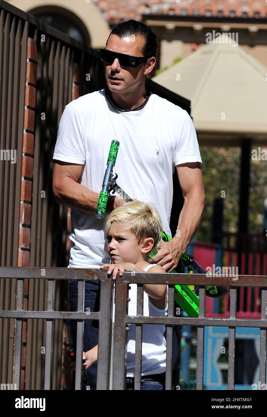 Gavin Rossdale and son Kingston is seen out and about in Los Angeles, California Stock Photo