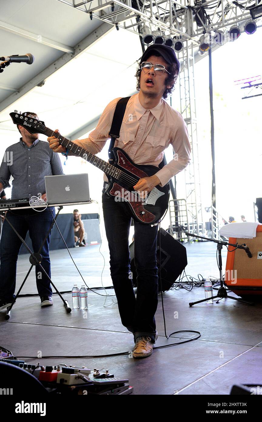 Omar Rodriguez-Lopez of Marz Volta at the Coachella Valley Music and Arts Festival held at the Empire Polo Field, California. Stock Photo