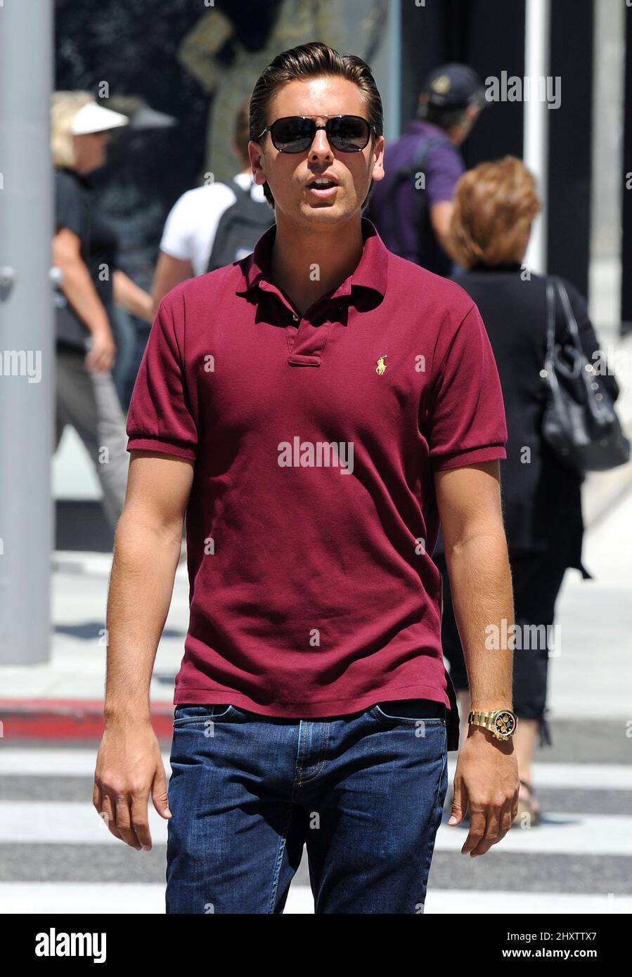 Scott Disick, goes for a wet shave in Beverly Hills. Los Angeles,  California - 16.06.11 Stock Photo - Alamy