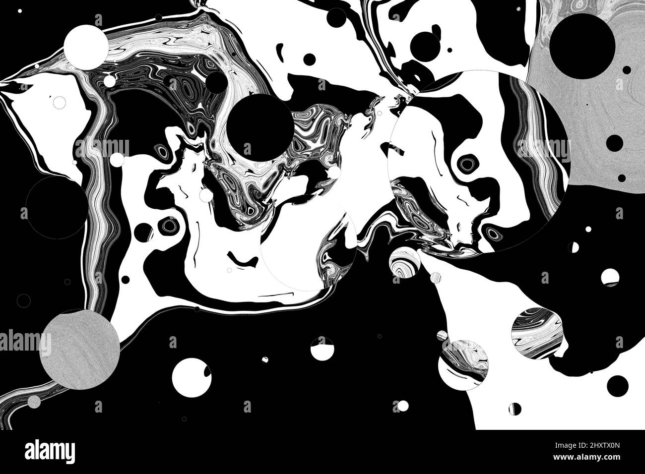 Illustration of a Surreal Abstract Black and White Op Art Stock Photo ...