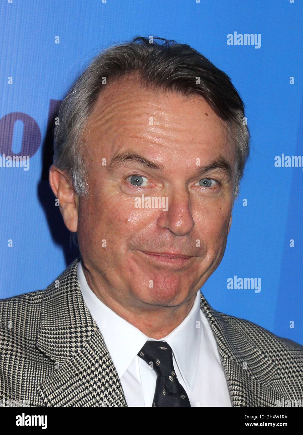 Sam Neill attends the 2011 FOX Programming Presentation Post Party at the Wollman Rink in Central Park on May 16, 2011 in New York City. Stock Photo