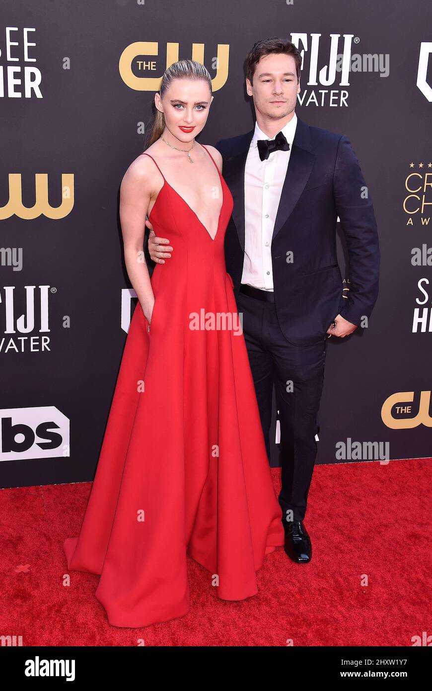 LOS ANGELES, CA - MARCH 13: Kathryn Newton and Kyle Allen attends the 27th Annual Critics Choice Awards at Fairmont Century Plaza on March 13, 2022 in Stock Photo