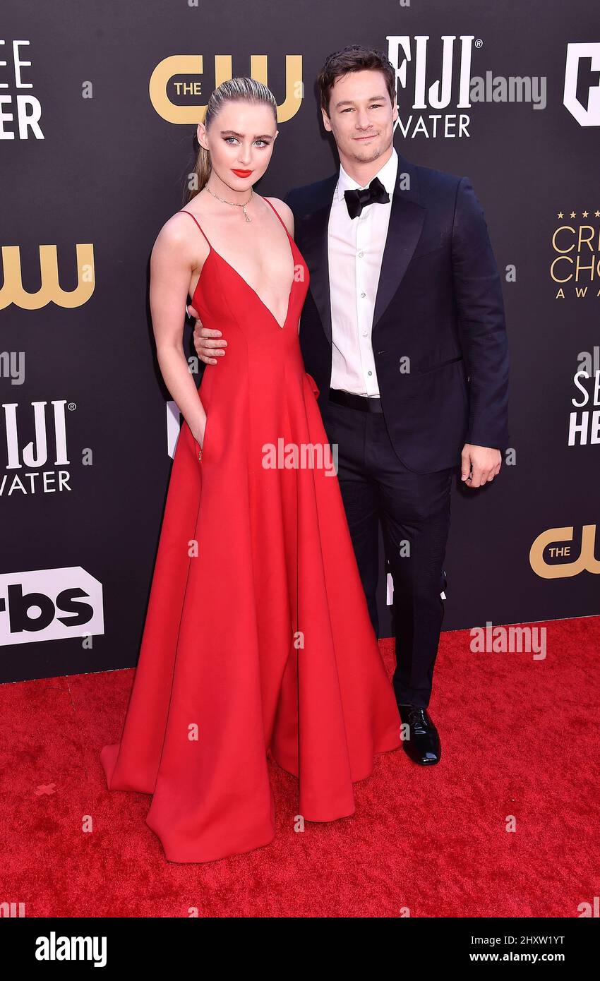 LOS ANGELES, CA - MARCH 13: Kathryn Newton and Kyle Allen attends the 27th Annual Critics Choice Awards at Fairmont Century Plaza on March 13, 2022 in Stock Photo