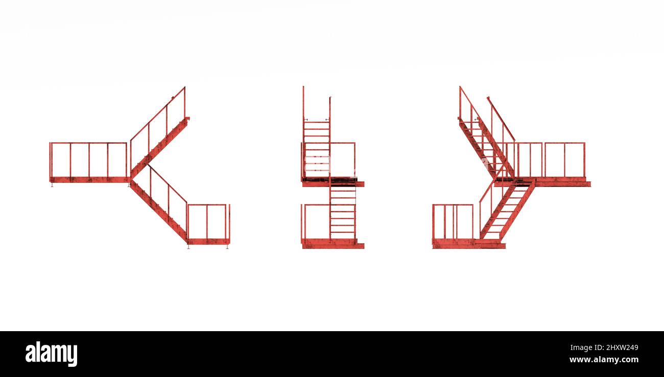 Outdoor fire escape stairs Cut Out Stock Images & Pictures Alamy