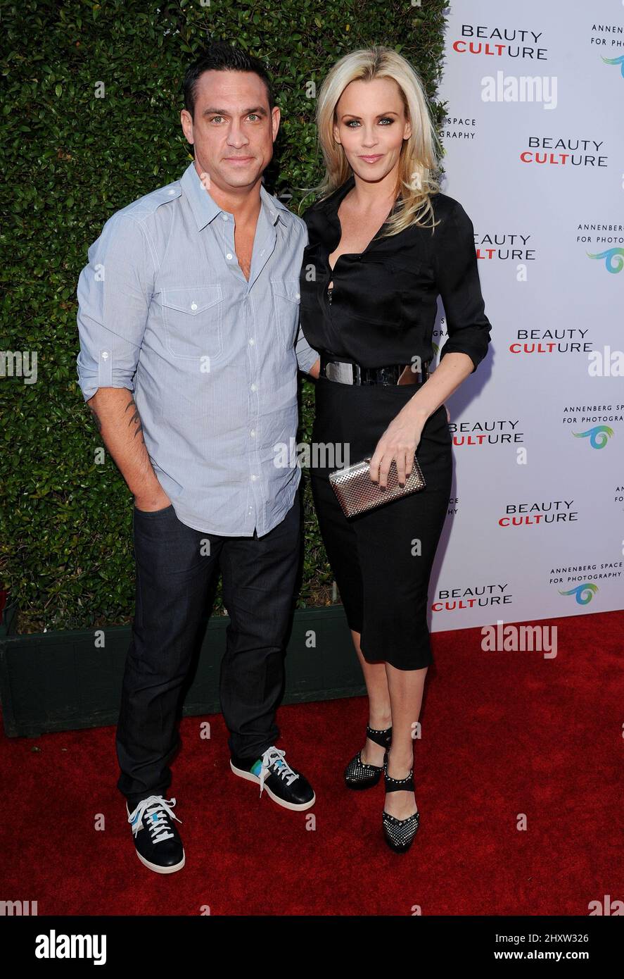 Jenny McCarthy and boyfriend Paul Krepelka attends 'Beauty Culture' Opening Night held at The Annenberg Space For Photography, California Stock Photo