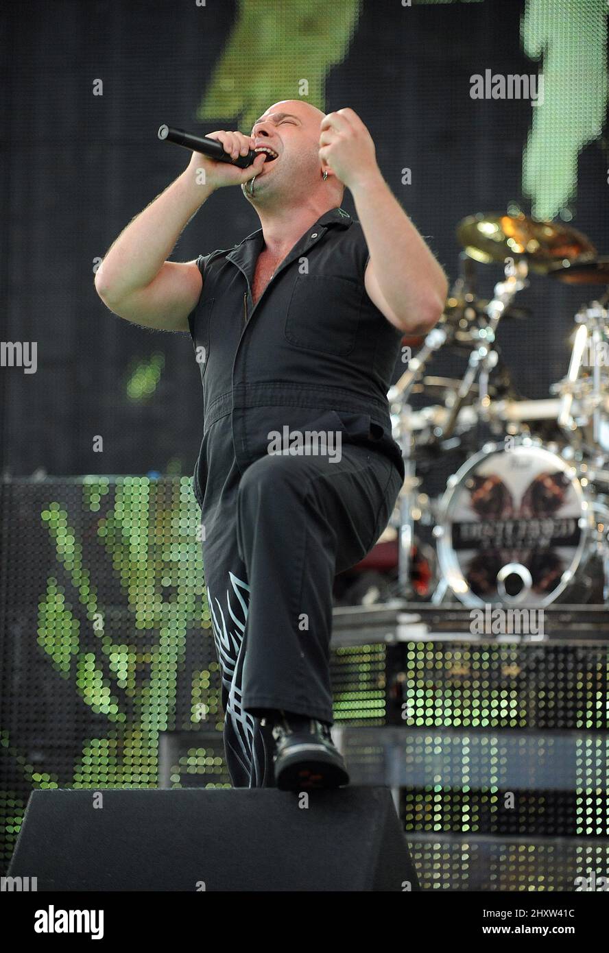 Singer David Draiman of the band Disturbed performs at Rock on the ...