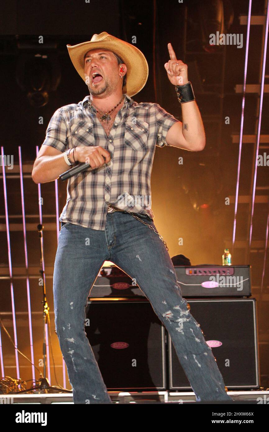 Jason Aldean performs at LP Field during the CMA Fest in Nashville