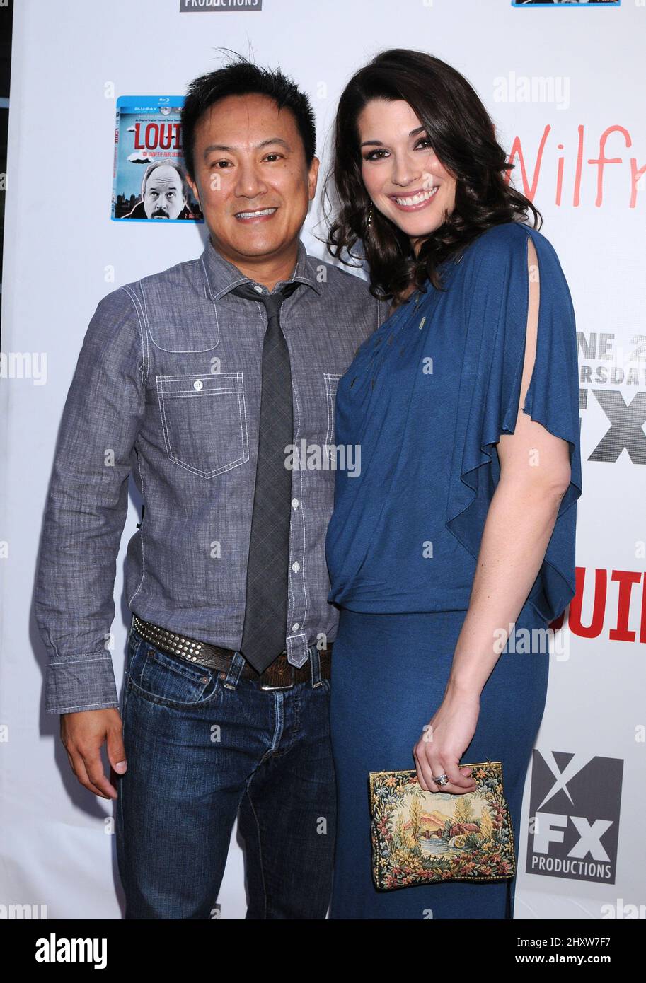 Dorian Brown and husband Guy Pham a the FX Network premiere of Wilfred