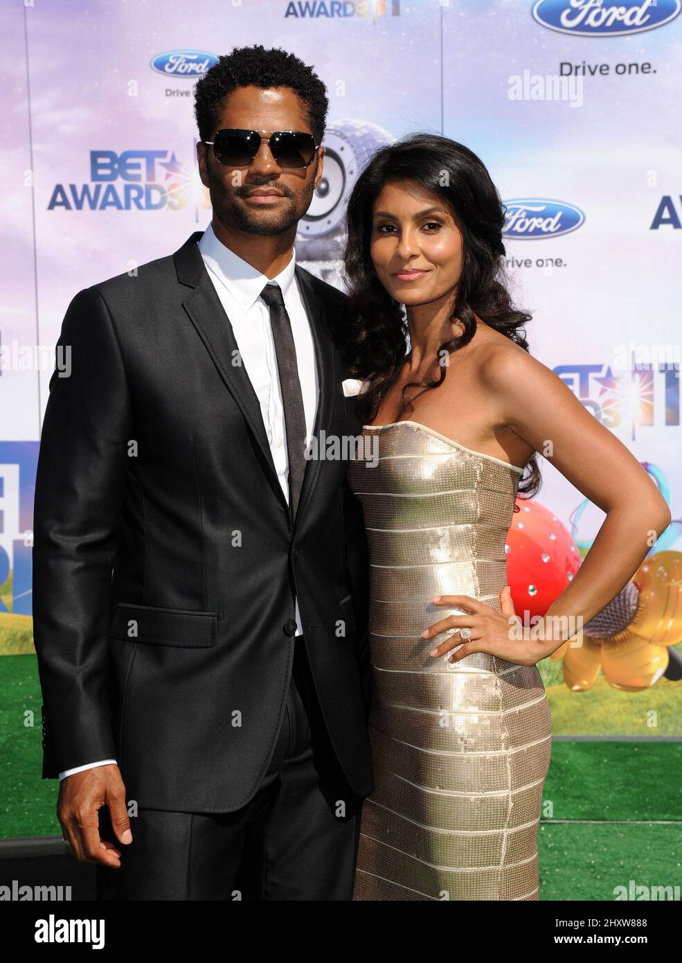 Eric Benet and Manuela Testolini at the 2011 BET Awards, held at the ...