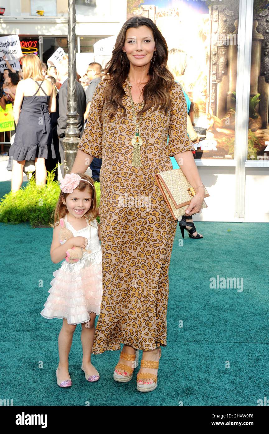 Ali Landry and daughter Estela at the "Zookeeper" Premiere held at the