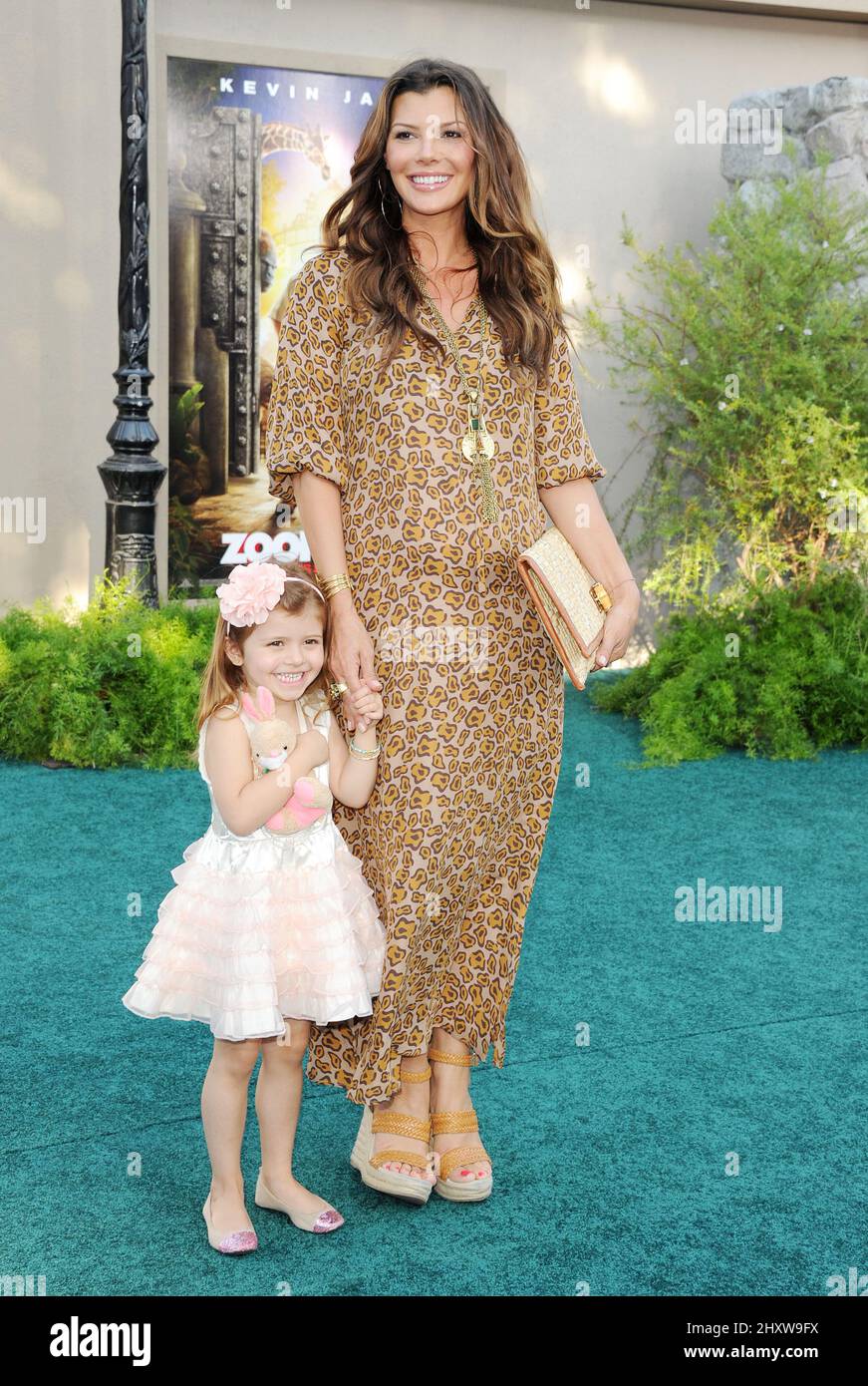 Ali Landry and daughter Estela at the "Zookeeper" Premiere held at the