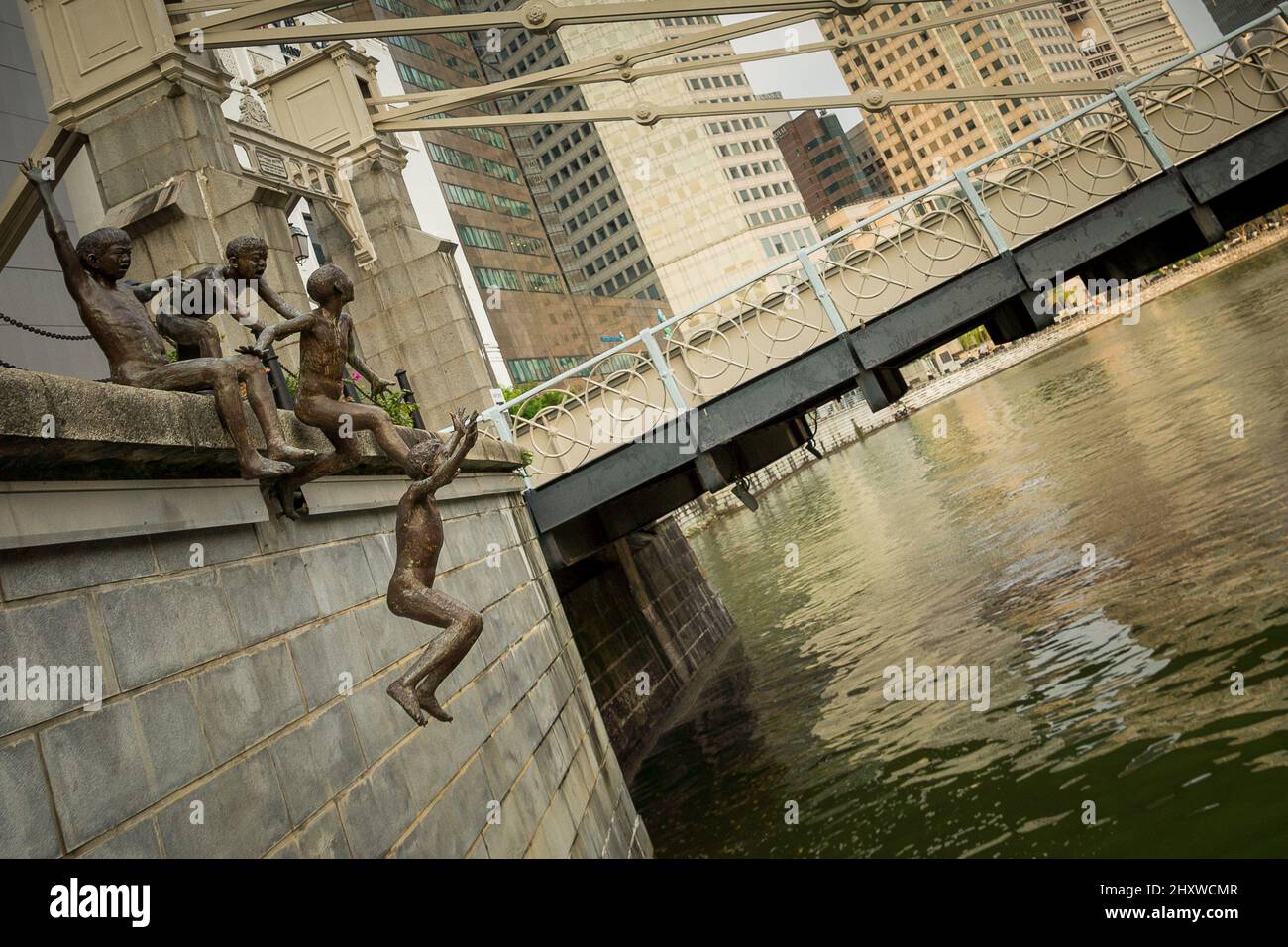 Children jumping into the river hi-res stock photography and images - Alamy