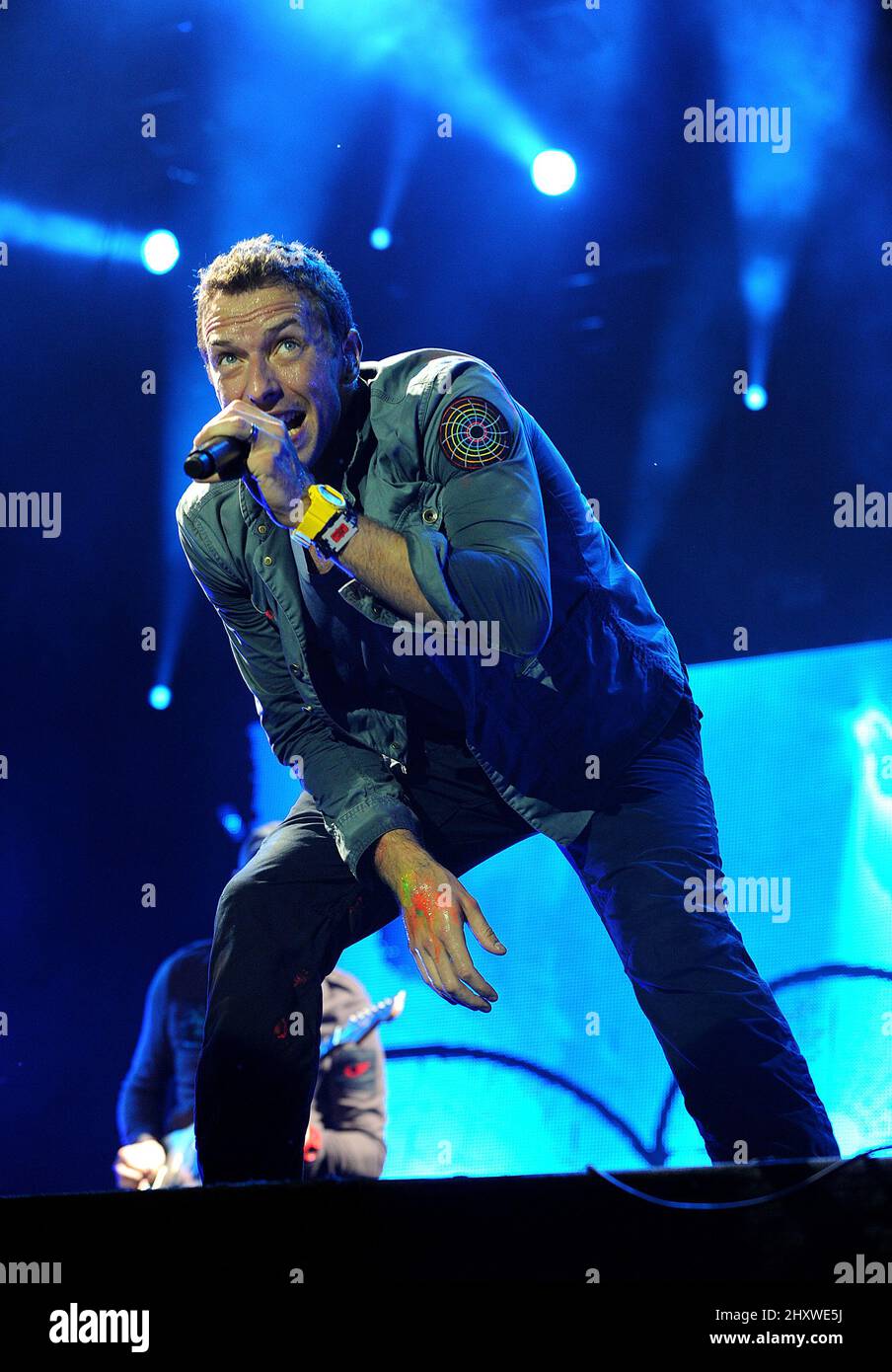 Chris Martin and Will Champion from Coldplay backstage at the Hollywood  Bowl, Los Angeles, united States of America Stock Photo - Alamy